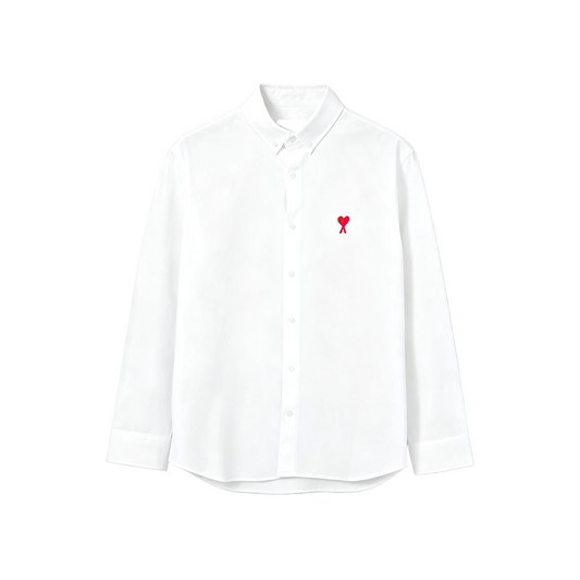 AMI Paris Ami de Cœur Oxford Shirt | White / Black / Grey