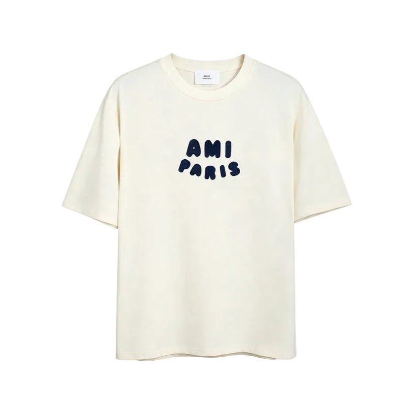 AMI Paris Bubble Letter T-Shirt | Ecru