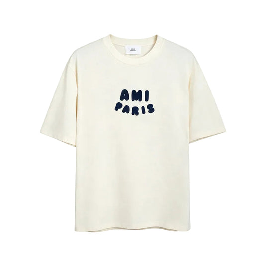 AMI Paris Bubble Letter T-Shirt | Ecru