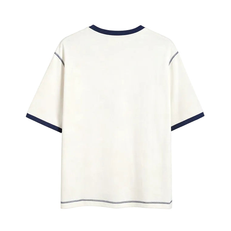 AMI Paris Ami de Cœur Ringer T-Shirt | Ecru / Navy