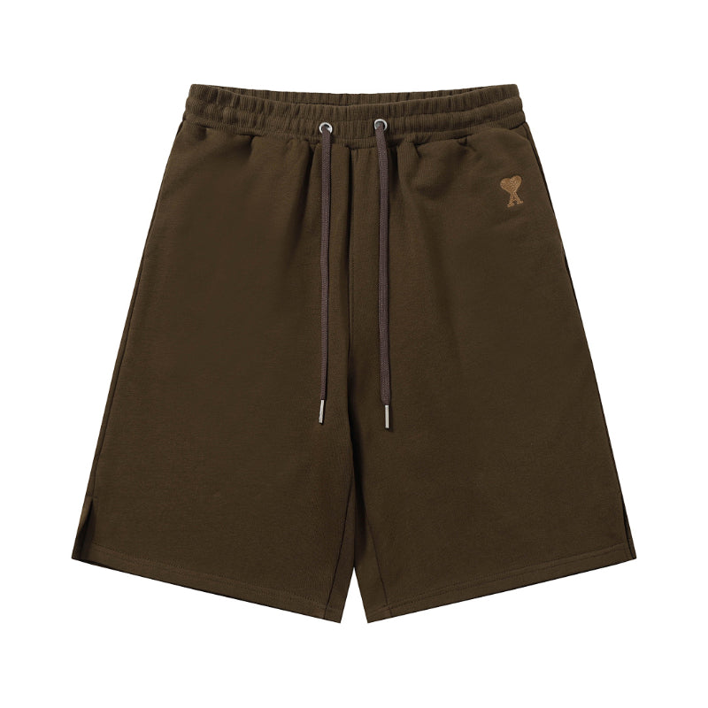 AMI Paris Ami de Cœur Fleece Shorts | Apricot / Green / Black / Brown