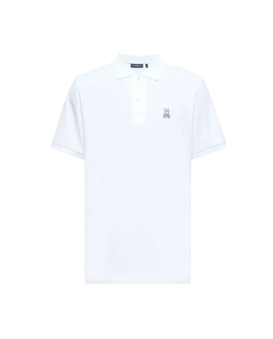 Psycho Bunny Micro Logo Polo – White Minimalist Left Chest Streetwear Polo Shirt