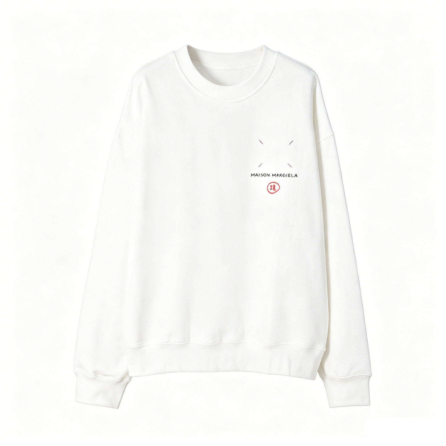Maison Margiela Four-Stitch Logo Crewneck Sweatshirt