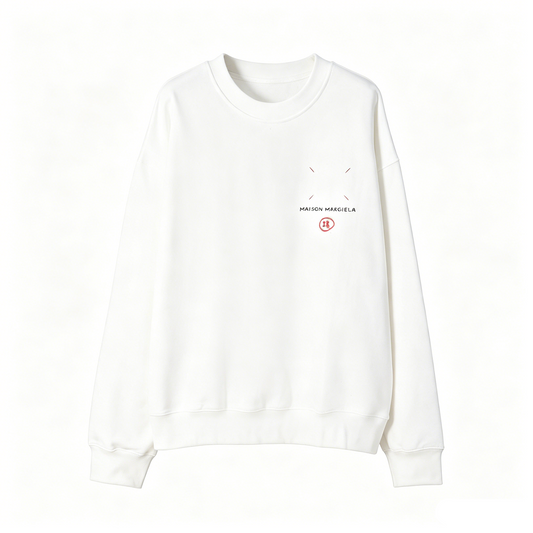 Maison Margiela Four-Stitch Logo Crewneck Sweatshirt
