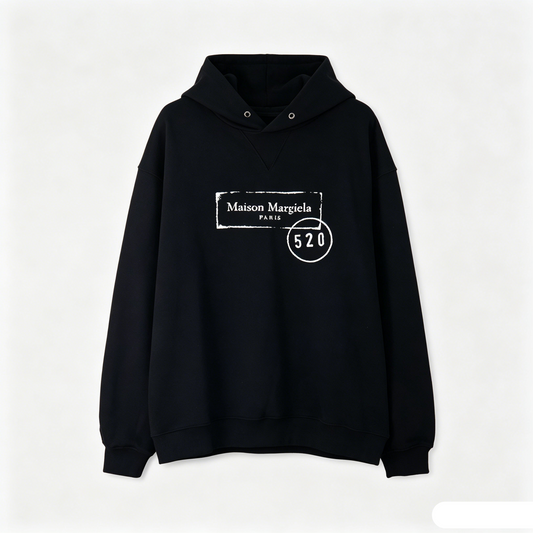 Maison Margiela Paris Distressed Postmark Stamp Graphic Pullover Hoodie