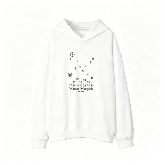 Maison Margiela Scattered Constellation Numeric Print Pullover Hoodie