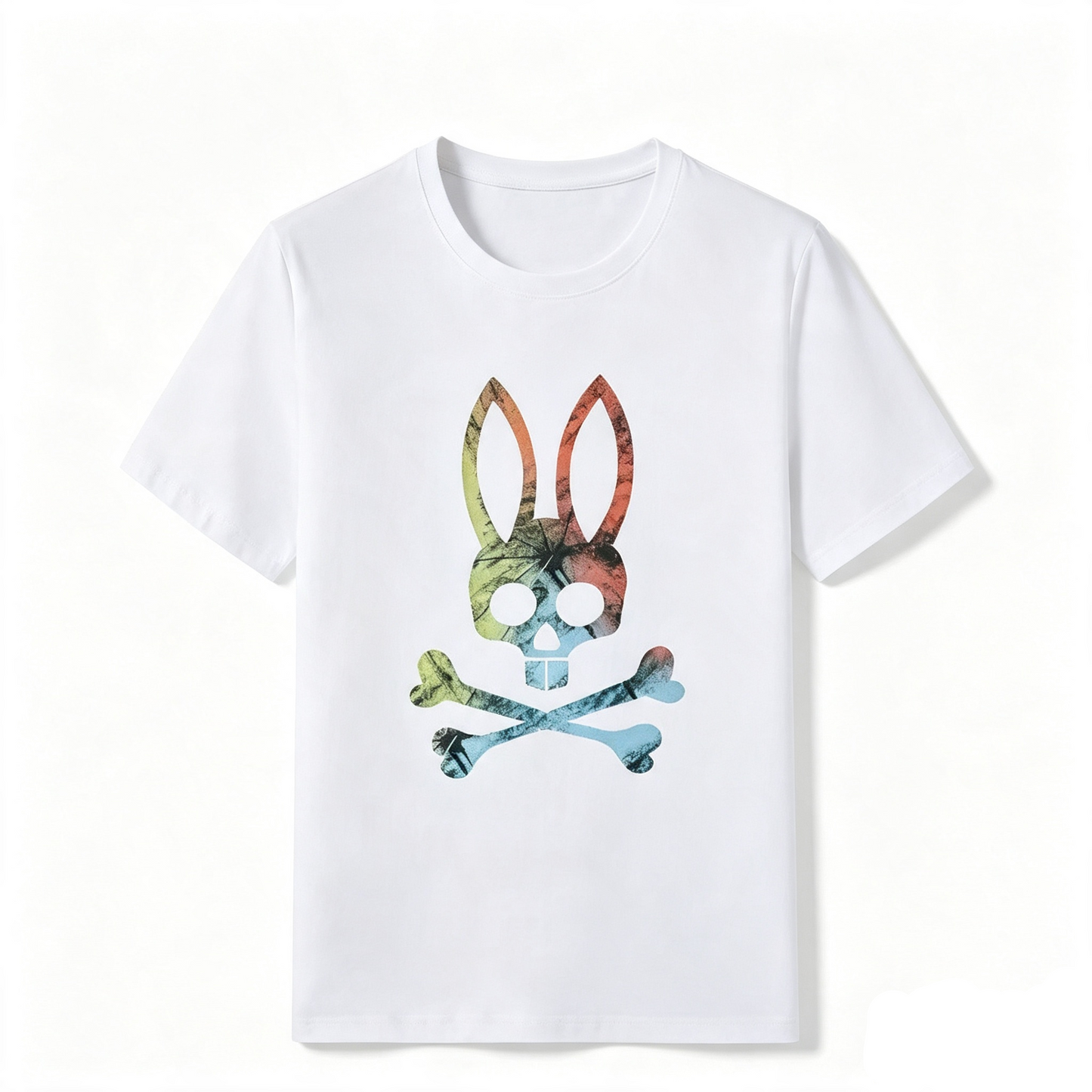 Psycho Bunny Washed Gradient Icon Tee – White Oversized Streetwear T-Shirt