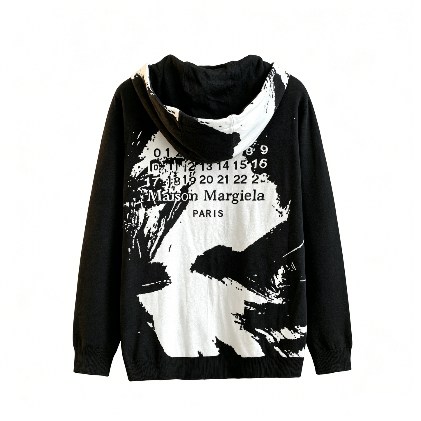Maison Margiela Paris Abstract Brushstroke Numeric Graphic Hoodie