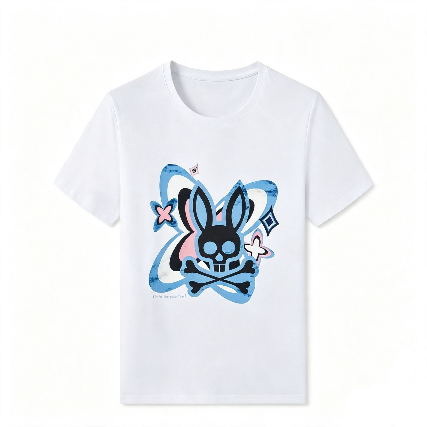Psycho Bunny Star Orbit Tee – White Y2K Celestial Streetwear T-Shirt