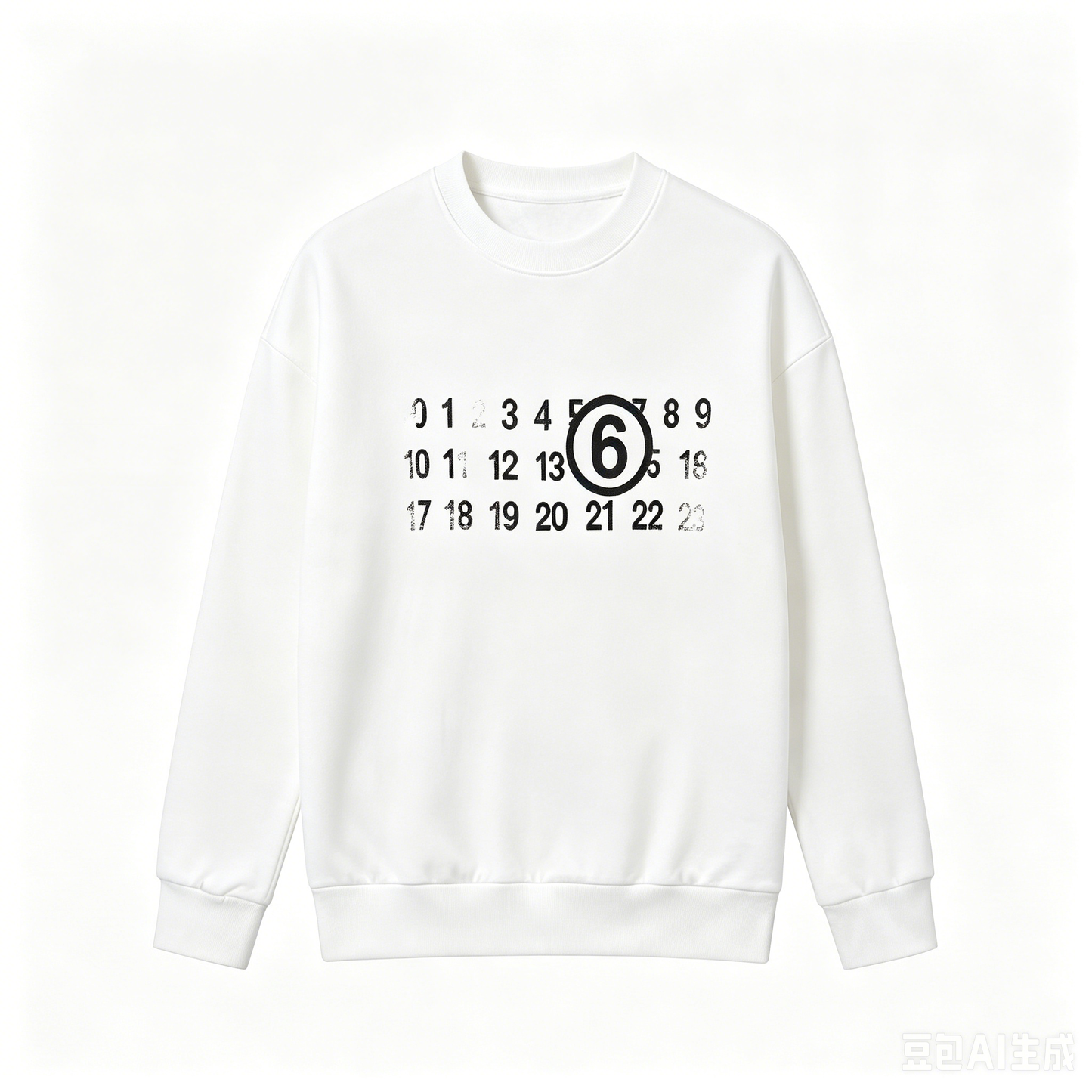 Maison Margiela MM6 Number Print Crewneck Sweatshirt