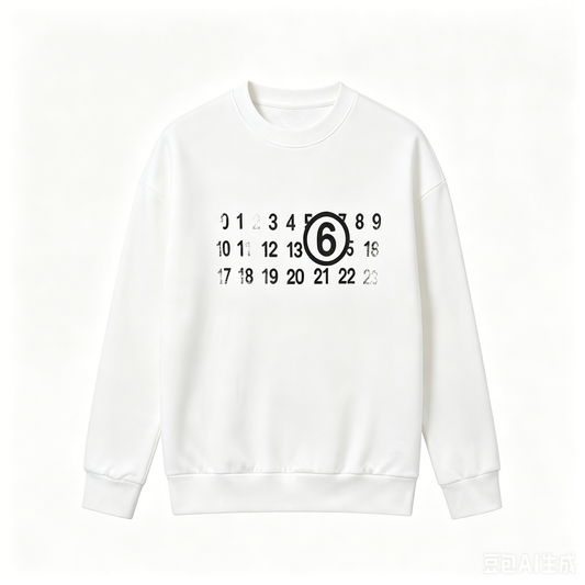 Maison Margiela MM6 Number Print Crewneck Sweatshirt